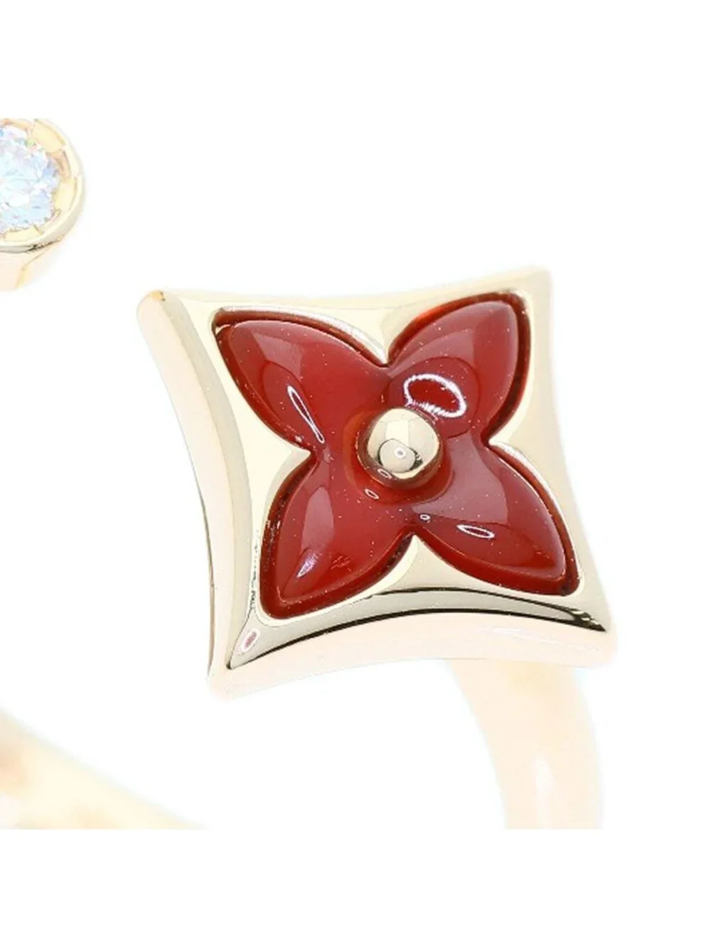 Louis Vuitton Star Blossom Mini Carnelian Diamond 56 Ring 18k Pink Gold